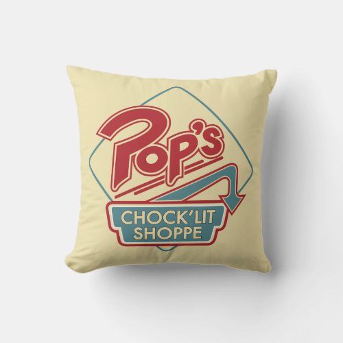 Pops ChockLit Shoppe Red Logo Throw Pillow