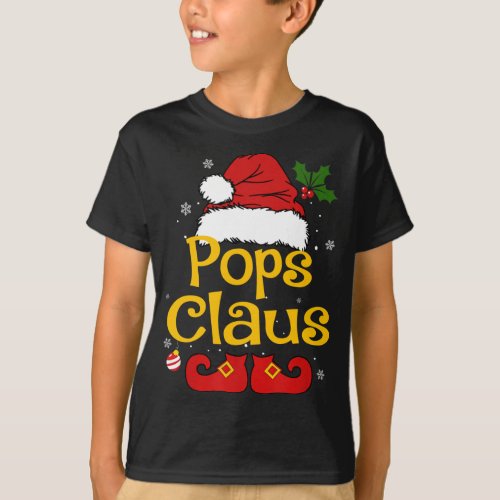 Pops Claus Christmas Pajama Family Matching Xmas T_Shirt