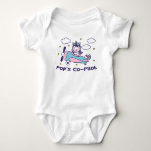 Pop's Co-Pilot - Unicorn Airplane Baby Bodysuit