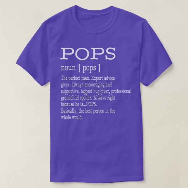 Pops Definition Grandpa Fathers Day GiftsMen  T-Shirt (Design Front)