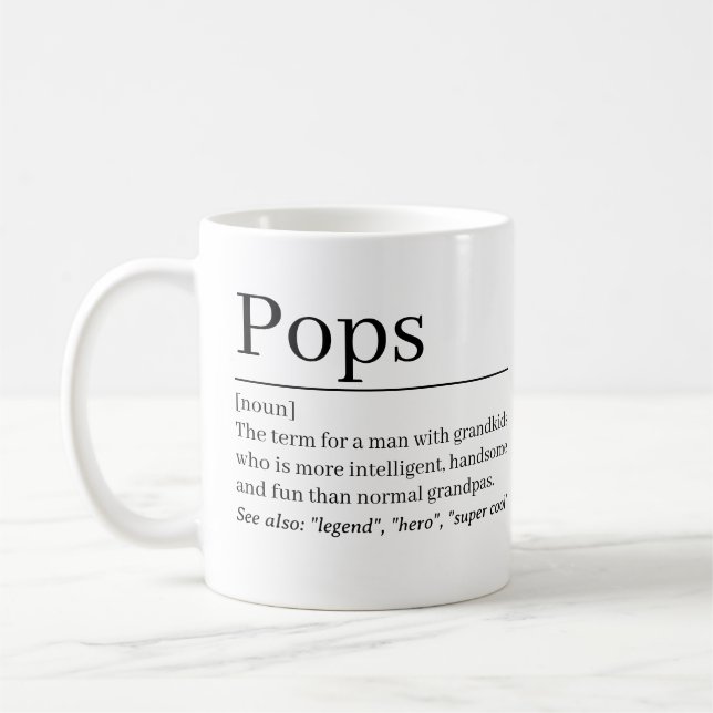 Pops Definition Mug •Personalized Grandpa Gift  (Left)