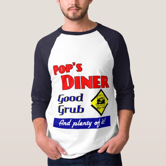 Pops Diner Good Grub Retro Art T-Shirt (Front)
