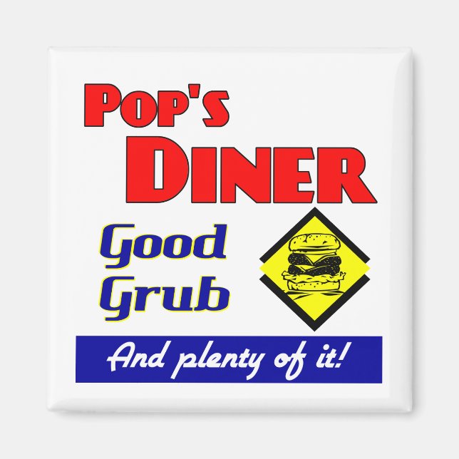 Pops Diner Kitchen Art Magnet (Front)