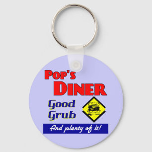 Pops Diner Kitchen Saying Keychain