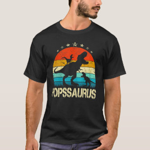 Pops Dinosaur Popssaurus 2 Two Kids Christmas Fath T-Shirt