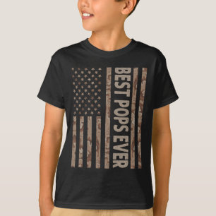 Pops Ever Us American Flag Funny Grandpa Father39s T-Shirt