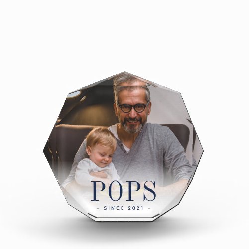 Pops Grandpa Year Established Photo Block