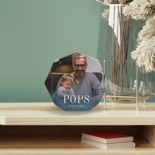 Pops Grandpa Year Established Photo Block