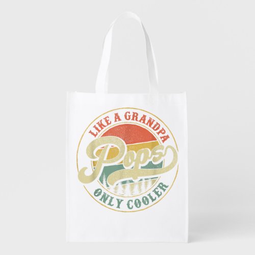 Pops Like a Grandpa Only Cooler Retro Gift Pops Da Grocery Bag