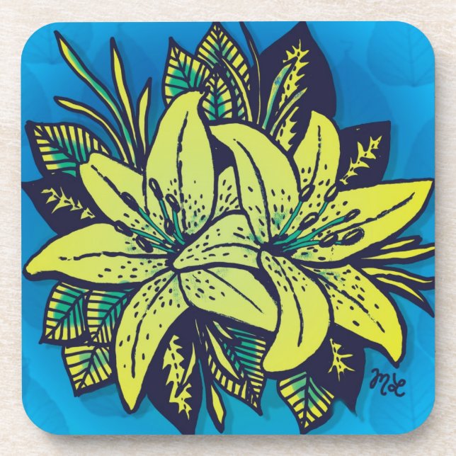Pop's Lilies Beverage Coaster (Front)