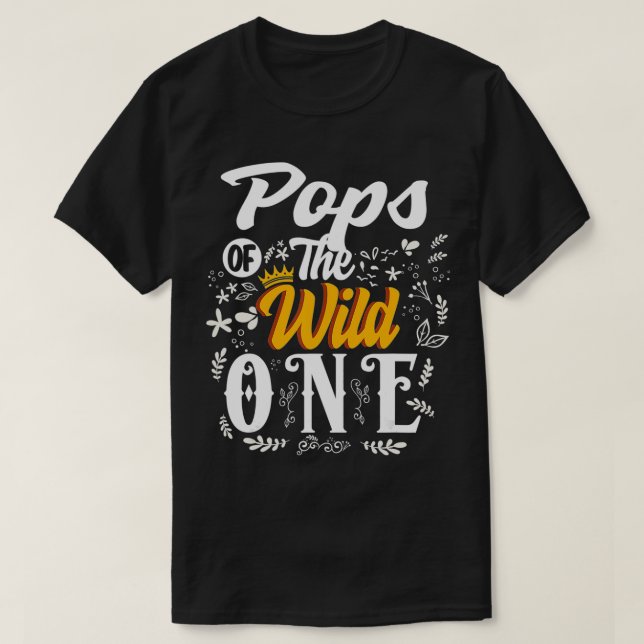Pops of the wild one 1st Birthday party First Thin T-Shirt (Design Front)