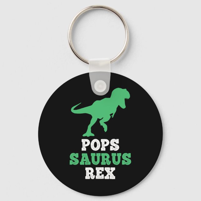 Pops-saurus Rex Dino Dinosaur Funny Popssaurus  Keychain (Front)