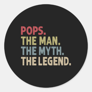Pops The The Myth The Legend Classic Round Sticker