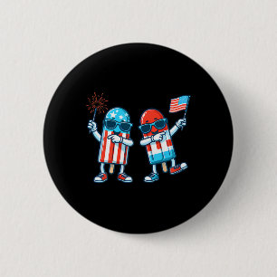 Popsicle American Flag 4th Of July Patriotic Summe Button