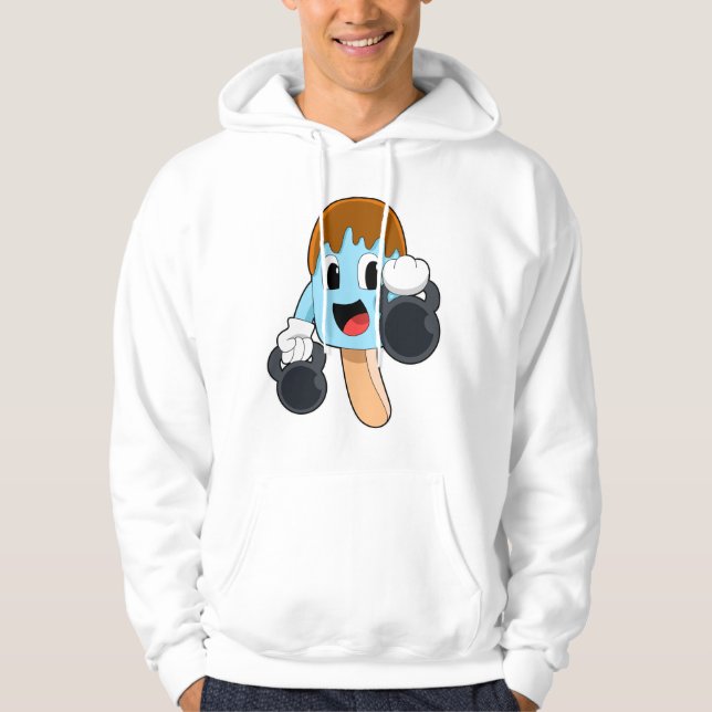 Popsicle at Strength training with Dumbbells Hoodie (Front)