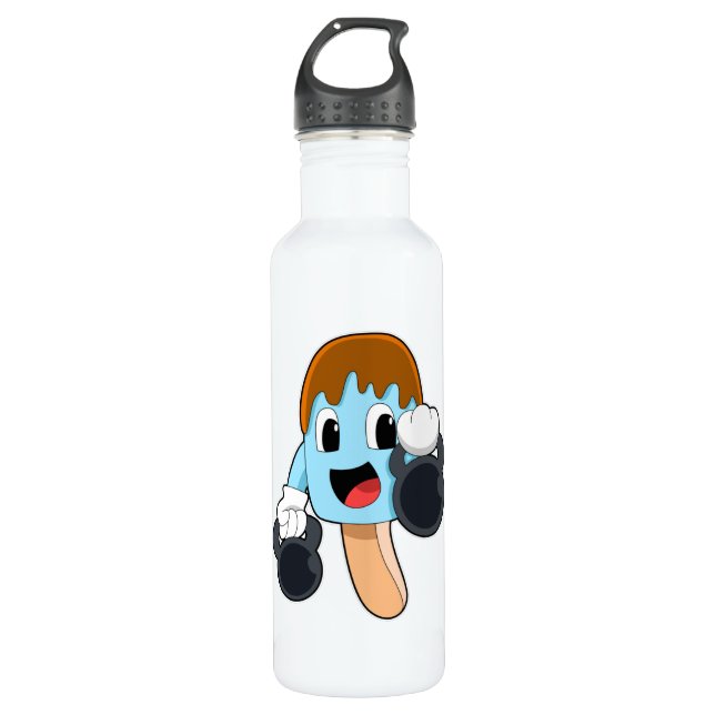 Popsicle at Strength training with Dumbbells Stainless Steel Water Bottle (Front)