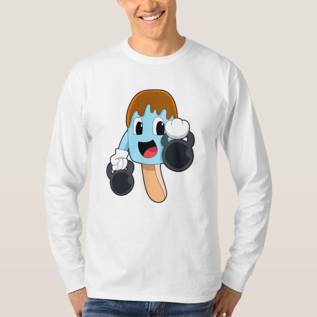 Popsicle at Strength training with Dumbbells T-Shirt (Front)