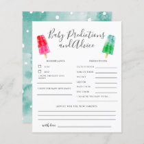 Popsicle Baby Predictions & Advice Card