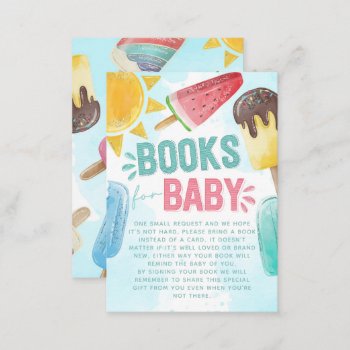 Popsicle Baby Shower Book Request Enclosure Card by PerfectPrintableCo at Zazzle