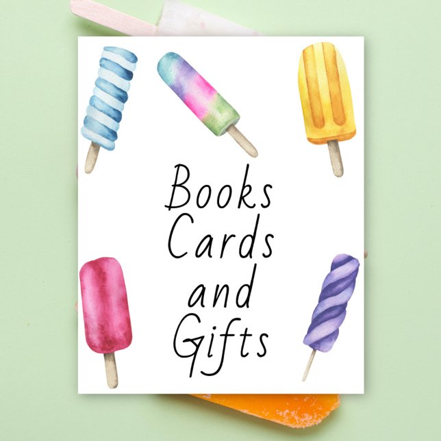 Popsicle baby shower - books, cards and gifts poster (Creator Uploaded)