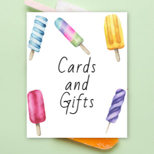 Popsicle baby shower - cards and gifts poster