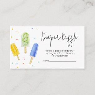 Popsicle Baby Shower Diaper Raffle Enclosure Card