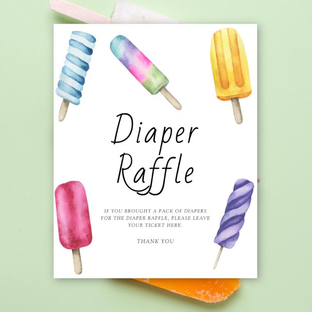 Popsicle baby shower - diaper raffle poster (Creator Uploaded)