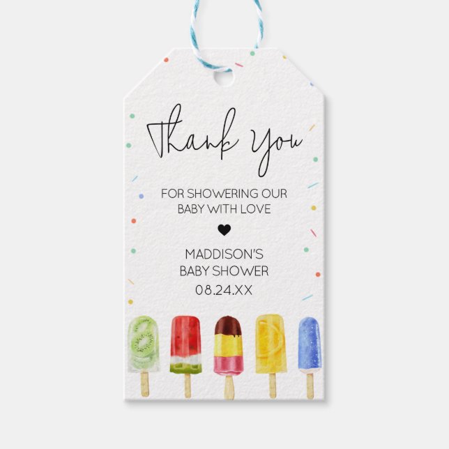 Popsicle Baby Shower Favor Tags (Front)