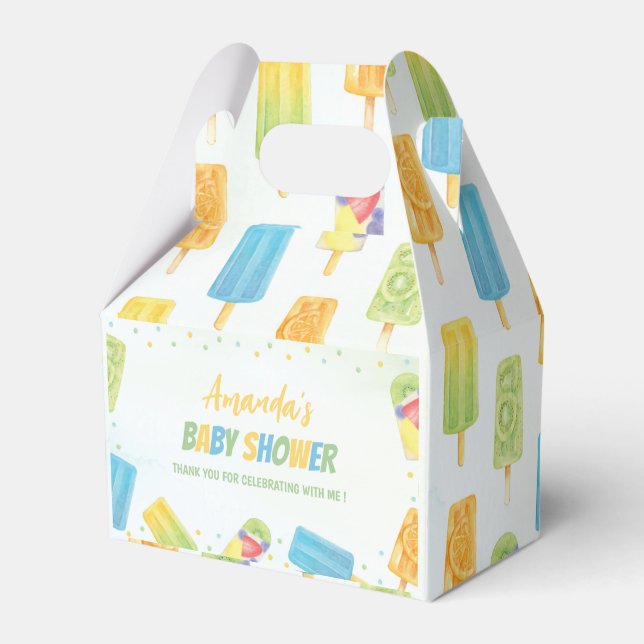 Popsicle Baby Shower Ice Cream Summer Party Favor Boxes (Front Side)