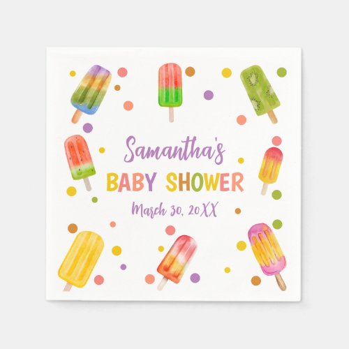 Popsicle baby shower Ice Cream summer party Napkins