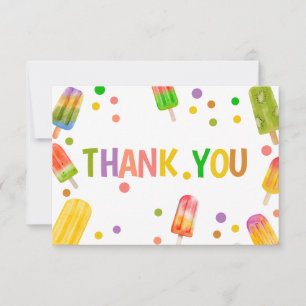 Popsicle baby shower Ice Cream summer party Thank You Card