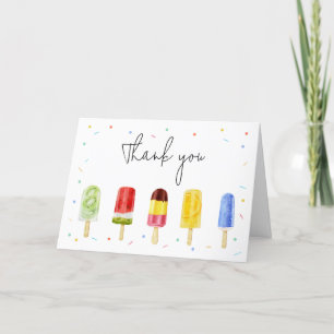 Popsicle Baby Shower Letterpress Thank You Card