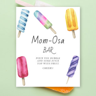 Popsicle baby shower - Mom-osa bar Poster