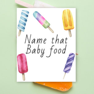 Popsicle baby shower - name that baby food poster