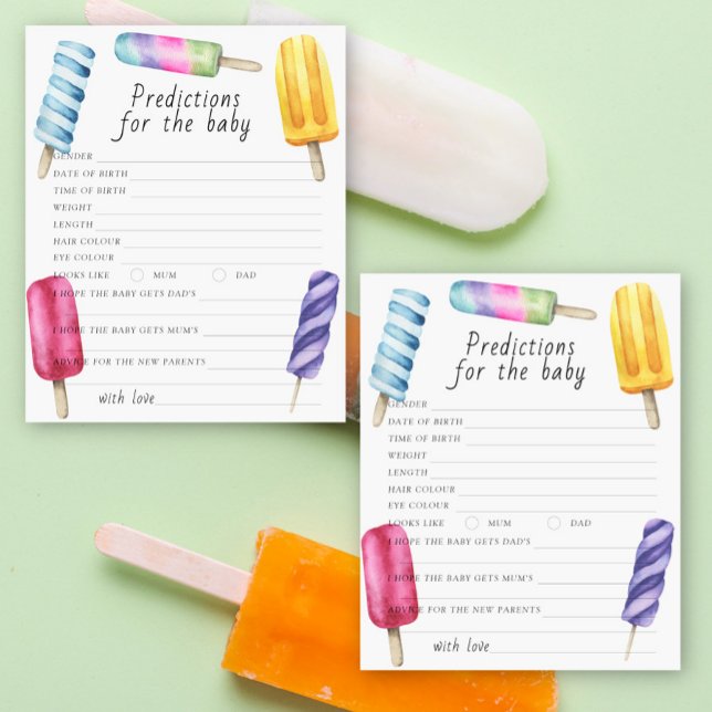 Popsicle baby shower Predictions and advice baby (Creator Uploaded)