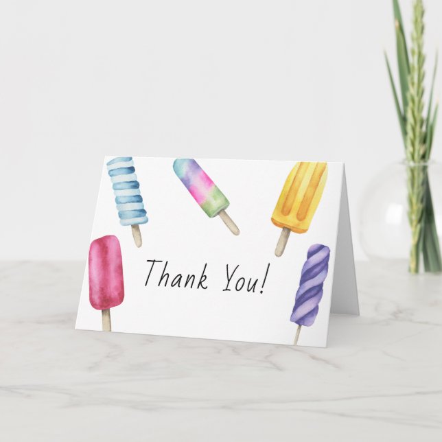 Popsicle Baby shower Thank You Card (Front)