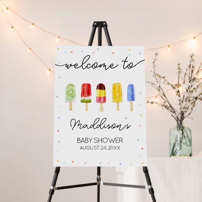 Popsicle Baby Shower Welcome Sign (In Situ (Stand))