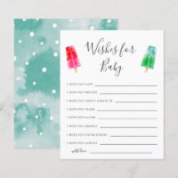 Popsicle Baby Shower Wishes for Baby Card