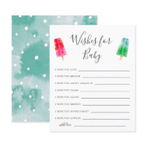 Popsicle Baby Shower Wishes for Baby Card