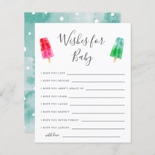 Popsicle Baby Shower Wishes for Baby Card
