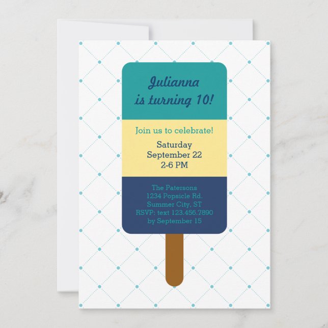 Popsicle Birthday Invitation (Front)