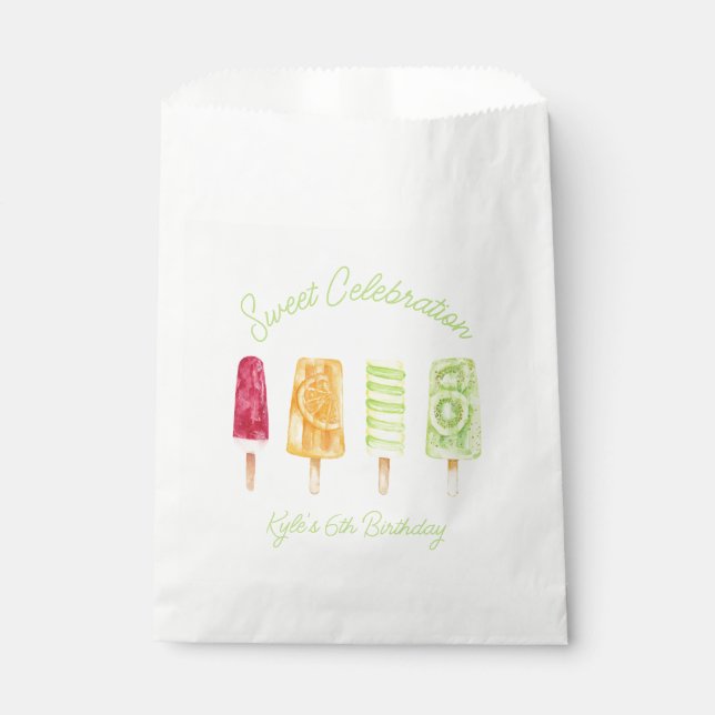 Popsicle Birthday Party Favor Bag (Front)