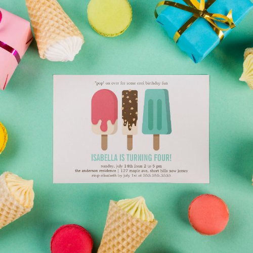 Popsicle Birthday Party Invitation