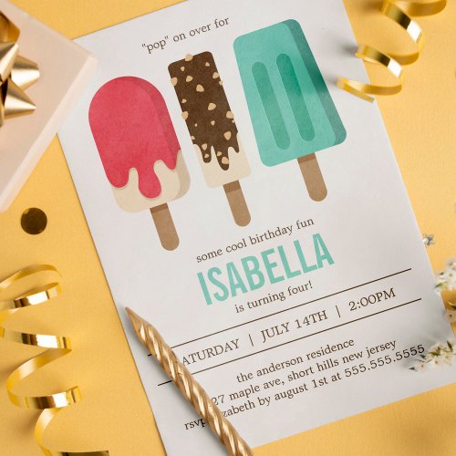 Popsicle Birthday Party Invitation