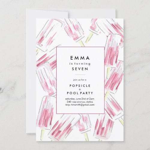 Popsicle Birthday Party Invitation Card