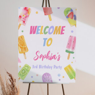 Popsicle Birthday Welcome Sign Summer Party