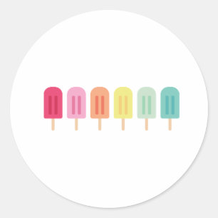 Popsicle Border Classic Round Sticker