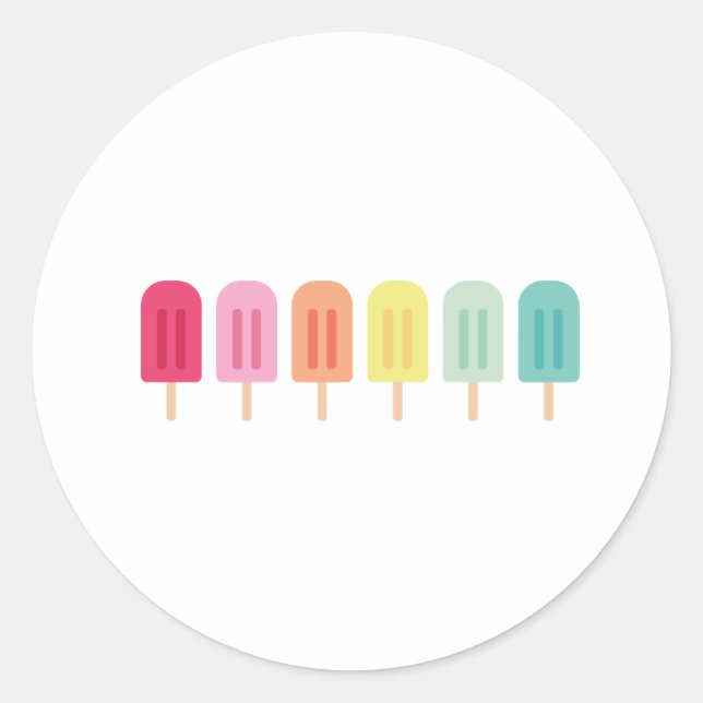 Popsicle Border Classic Round Sticker (Front)