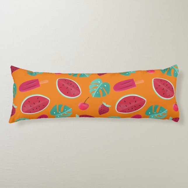 Popsicle, Cherry, Strawberry & Watermelon Body Pillow (Front)