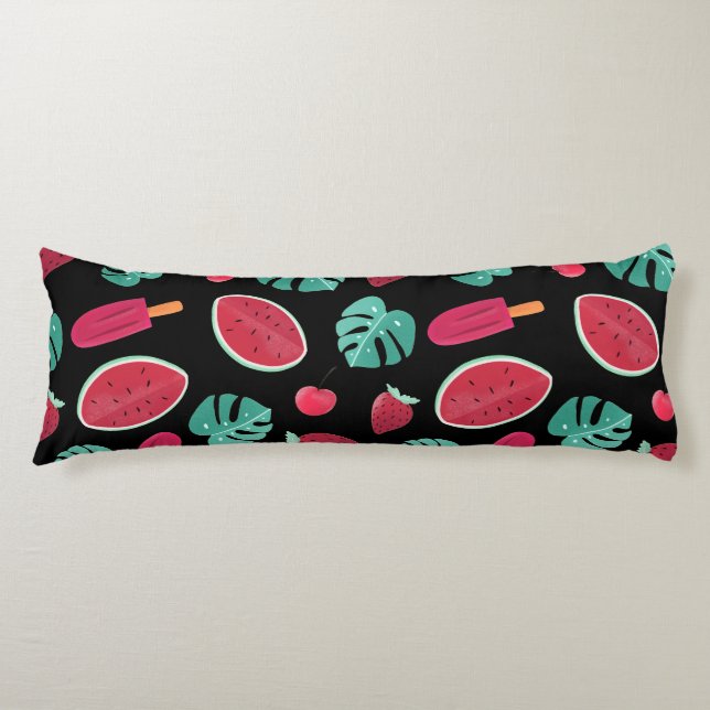 Popsicle, Cherry, Strawberry & Watermelon Body Pillow (Front)